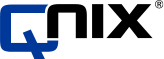 Das Firmenlogo von Qnix mit einem blauen stilisierten „Q“ und dem schwarzen Schriftzug „NIX“.